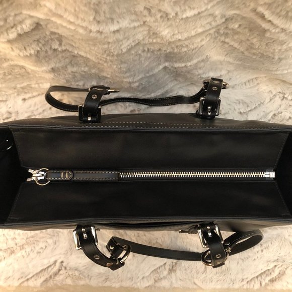 Genuine Black Coac Leather Tote - Picture 3 of 6